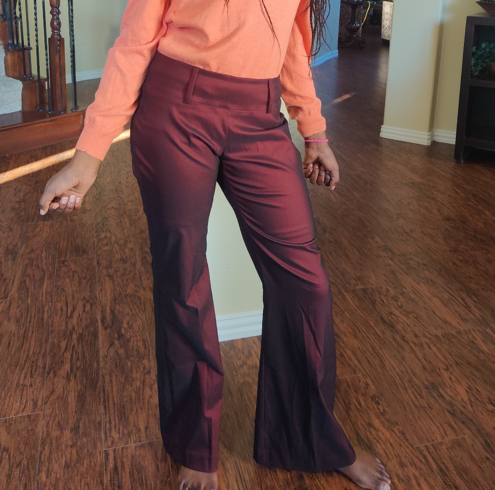Le Chateau Wide Leg Boho Red Pant